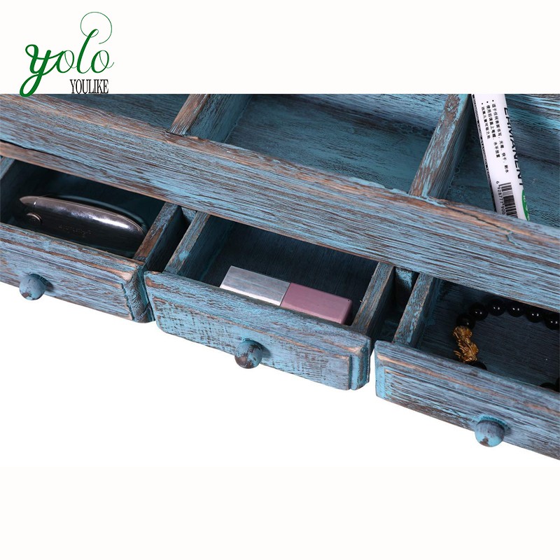 Rustic Wooden Desk Organizer for Home or Office