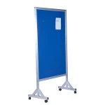Screen Notice Bulletin Board Double side bulletin corkboard Mobile Bulletin Screen Board with Aluminum stand for Offices