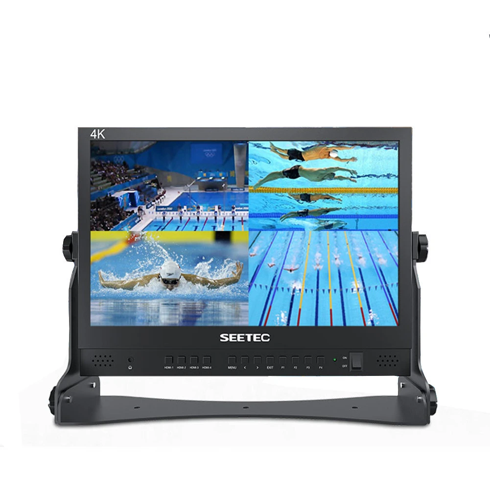 SEETEC new widescreen Broadcast 15 inch monitors for cctv with Quad Split Display for atem Mini Video Switcher