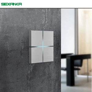 SEXANKA KNX EIB Factory Smart Home Building Automatic System 4 Gang Aluminium Metal Dimmer Switch Touch Smart Wall Switches