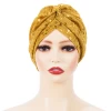 Shiny Bright Colorful Head Wrap Metallic Multi-Color Gradient Sequins Muslim Turban Cap gold bling turban