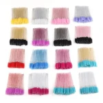 Shiny Crystal Eyelash Applicator Disposable Crystal Handle Nylon gold and white Mascara Wands Spoolies Brushes