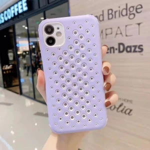 simple mesh heat dissipation mobile phone case For iPhone X XR XS 12 TPU shockproof protective cover