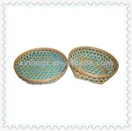 simple weaving bamboo basket with lid for decoration