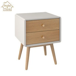 Small modern white wood bedside table nightstand wooden mesilla de noche