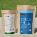 small recycled kraft paper bag for edible snack / ziplock coffee beans packaging bag