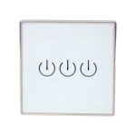 Smart Z-Wave Remote Control 3 Gang Tempered Glass Touch Wall Led Switch
