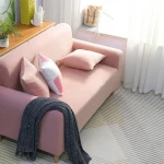 Solid Color Single-seat slipcover Home textile Quilted Sofa Cover Elastic Stretch Couch covers for Living Room protection PINK
