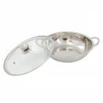 Soup stock pots stainless steel 201 hot pot keep food warmer with glass lid