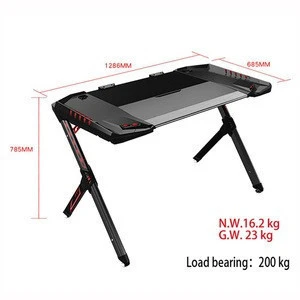 Stable height adjustable ergonomic computer desk height adjustable table function For E-sport With Border Design led gaming desk