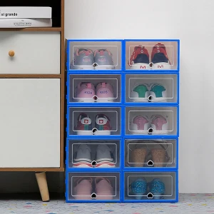 Stackable Combination Shoe Box Thickened Dustproof Shoe Storage Box Stackable Front Opening Clear Shoe Box