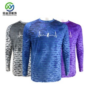 Stain resistant Spf 50+ UV protective shirt Sublimation fishing t shirt long sleeve performance fishing shirt