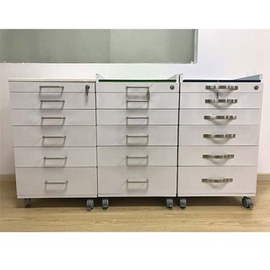 Stainless Steel &amp; Tempering Glass Professional Medical Cabinet Movable Dental Cabinet