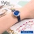 Import Stainless steel wristwatch genuine leather lady watch simple style women jewelry stones set watch from China