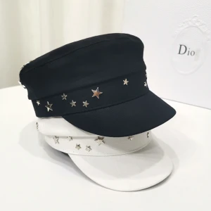 Star willow studs pure cotton british military cap European and American fashion cap niche trendy brand hat lady beret
