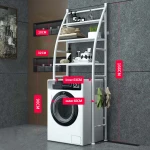 Steel Over the Rack Bathroom Toilet Cabinet Kitchen Washing Machine Rack Space-saving Shelf Storage Organizer Holder