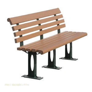 Stylish design premium quality iron frame composite wood outdoor patio seating bench