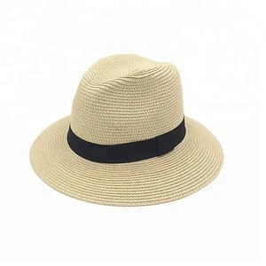 Summer Mens Womens Short Brim Structured Straw Fedora Hat