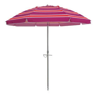 Sun Protection UPF 50+  7 ft Sun Shelter Outdoor Beach Umbrella with Sand Anchor