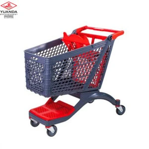 Supermarket equipment supplier shopping carts plastic shopping trolley