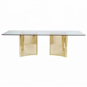 T19201 Gold  Stainless steel Wedding Dining Table