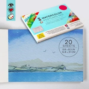 tape bound fold-over color cold pressed painting books postcard watercolor sheets