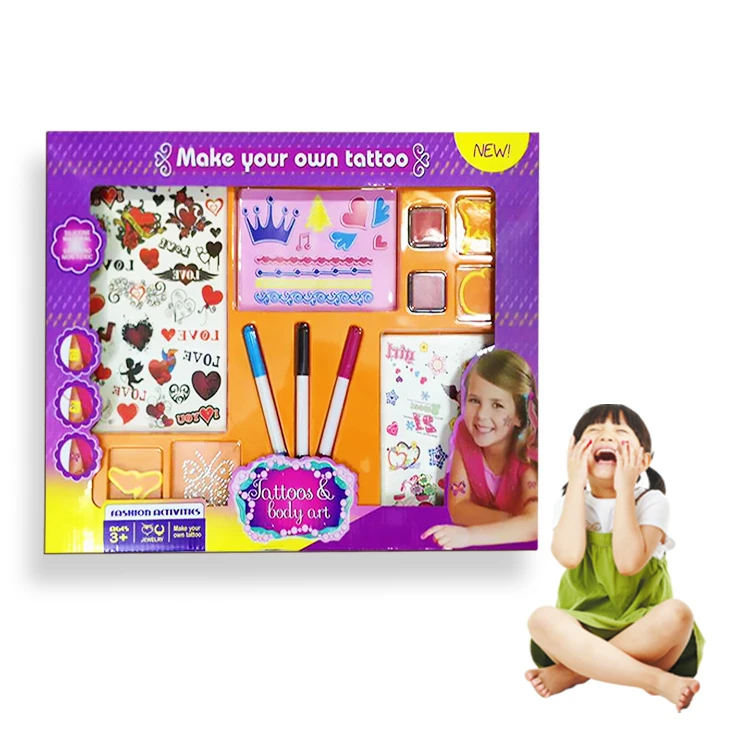 Tattoo Sticker Children water transfer printing body stickers With Pens