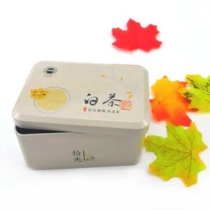 Tea Box Metal Square Tin Box Tinplate Material Box for Tea Storage