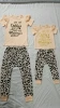 The Gift of Father and mother&#x27;s Day flutter sleeve with leopard printing baby girl clothes and cute heandband baby clothing set