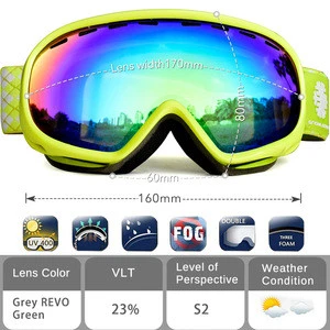 Top standard best quality snow color winter sport equipment goggles for skiing