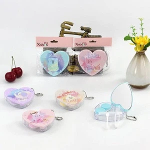 Travel Cleaning Kit Holder Container Heart Shape Cosmetic Contact Lens Case