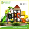 Tree house series Outdoor Huge Playground Equipment, Two Single Slide And One S Type Slide