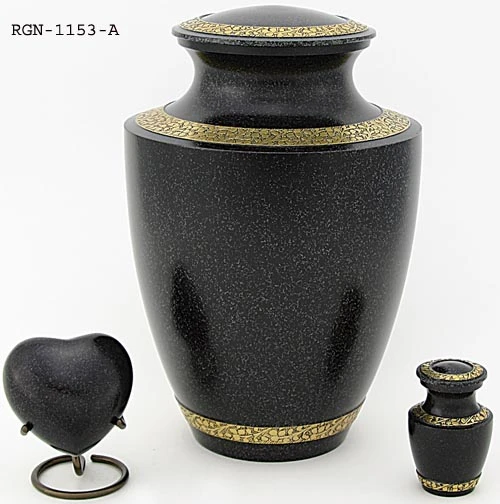 Trusty Black Marble Brass cremation urns  Funeral urns Adult urns