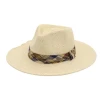 Unisex Fashion Foldable Adjustable String Summer Paper Straw Braided Hat Classics White Panama Fedora Paper Straw Hats