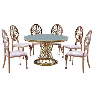 used cheap modern round dining table with rotating centre