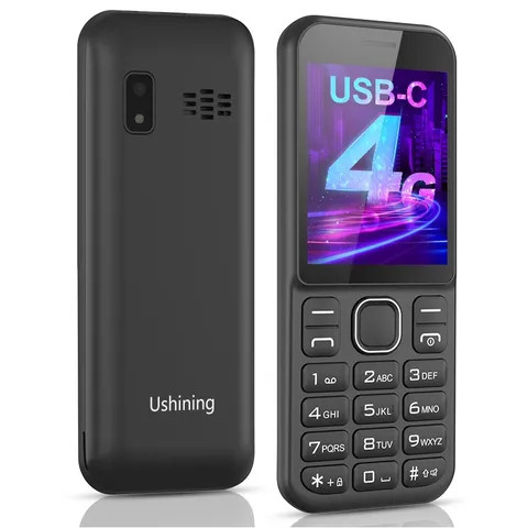 USHINING  Big button FM Bluetooth Bar Phone with 1400mah Big battery Long standby 2.4inch Fashion 3G 4G LTE Feature Phone