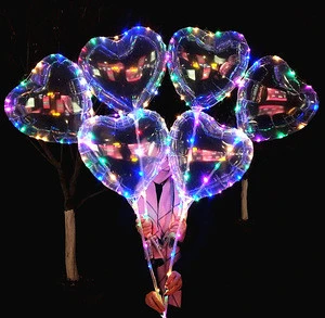 Valentine&#39;s day heart shaped luminescent LED light bobo balloon for wedding party Christmas decorations