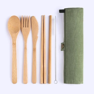VNPRO HOT PRODUCT of Reusable Bamboo Set, Eco Friendly, Biodegradable Travel Bamboo cutlery set