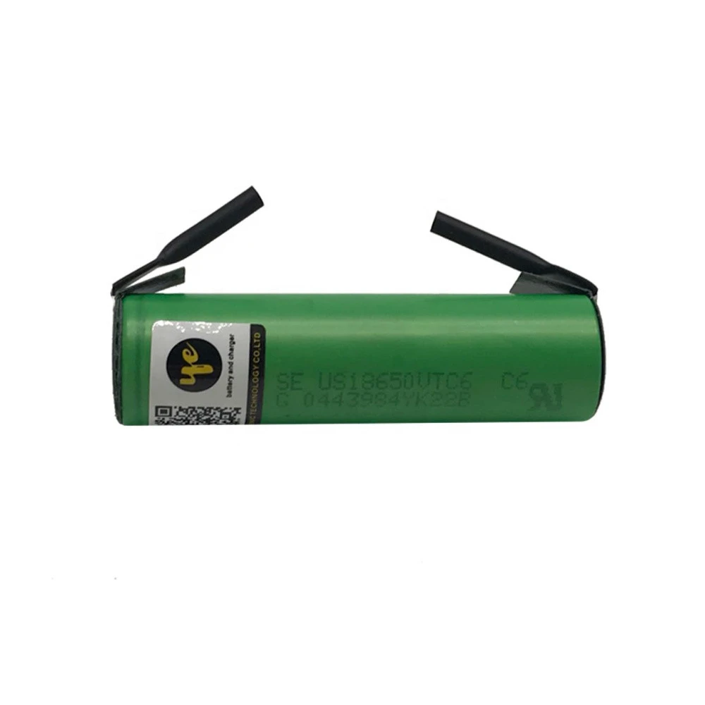 VTC 4 5 6 18650Nickel  3000mAh  rechargeable li-ion discharge rate 30A solder tabs  18650 vtc6 Battery Nickel add