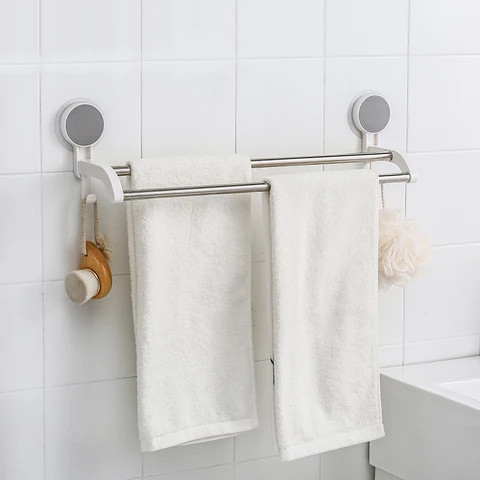 wall adhesive towel bar chrome wall mounted bathroom towel bar set no drill double towel bar