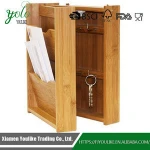 Wall hanging 100% natural bamboo Letter Rack with Key Box