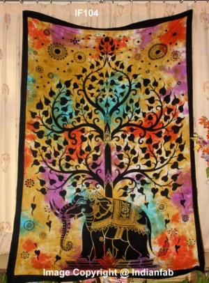 Wall Hanging Cotton Hippie Bedding Home Decor Elephant tree Bedding Bedspread Twin Tapestry