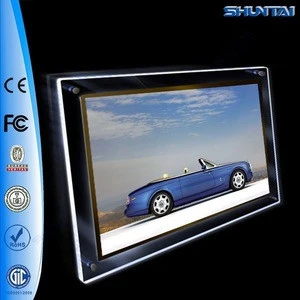 Wall mounted backlit photo advertising light up picture frame