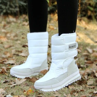 Warm And Thick Snow Boots Velvet Snow Wear-resistant Non-slip WaterBoots Female Mid-tube Boots Outdoor Waterproof Cotton Shoes