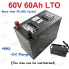 Waterproof 60V 60Ah 20000 times deep cycle Lithium Titanate Battery Pack 2.4v LTO cells for 4800w AVG EV mail truck +5A Charger