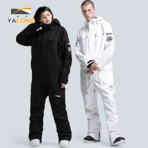 Waterproof white black bright color sports overall couples snow crane ski wear snowboard wear
