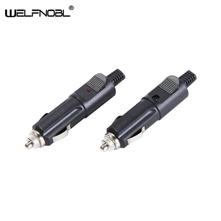 Welfnobl Universal Straight Car Cigarette Lighter Adapter Power Cable  With MINI Signal Indicator Lamp For Electronic Product