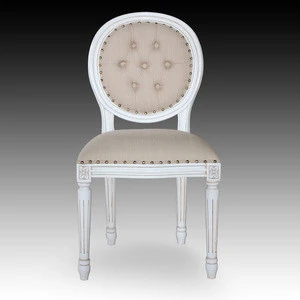 White Distressed Oval Back Dining Chair - Indonesian furniture