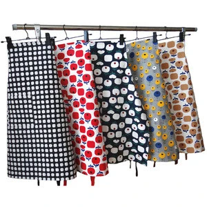 Wholesale  100% cotton thick printed family kitchen cooking adult apron in stock