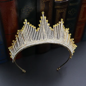 wholesale 2021 new design pageant crown tiara full rhinestones crystal wedding tiara